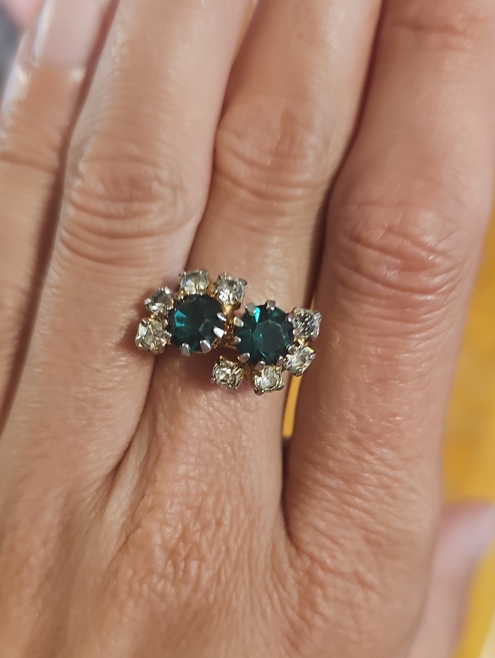 Vintage Adjustable Rhinestone Ring